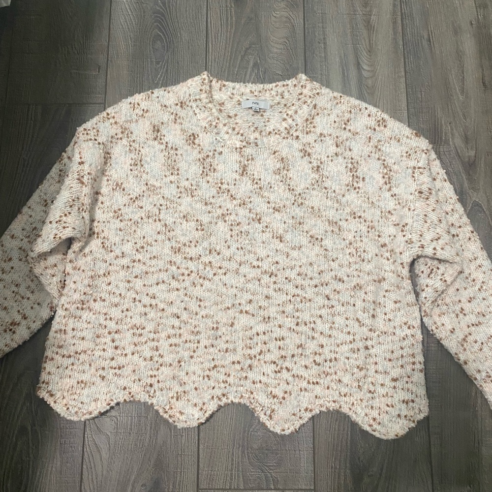 Fate Cream and Tan Textured Knit